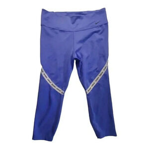 Nike  Dri Fit Mid-Rise Size XL Tight Fit Crop Training Pants DD1813-500 Purple